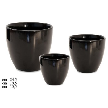 COPRIVASO NERO TONDO SET PZ.3