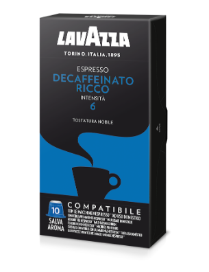 Lavazza Capsule Espresso Decaffeinato Ricco - 10 PZ, Compatibili Nespresso