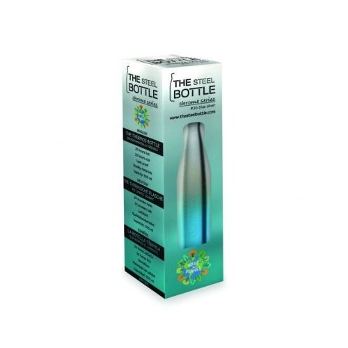 STEEL BOTTLE CHROME BLUE SILVER