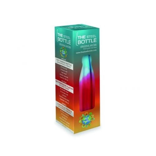 STEEL BOTTLE CHROME RED GOLD
