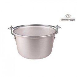Pentole Agnelli 'Family Cooking Alluminio', Paiolo con manico arco e orlo Ø 22 cm	