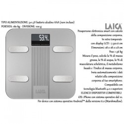 PESAPERSONE ELETTR. 180KG VETROSMART SILVER