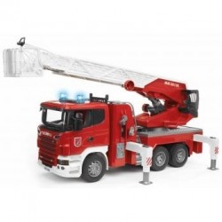 Bruder 03590 - Scania Camion Autoscala, con Pompa Acqua, Luci e Suoni