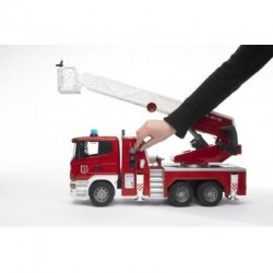 Bruder 03590 - Scania Camion Autoscala, con Pompa Acqua, Luci e Suoni