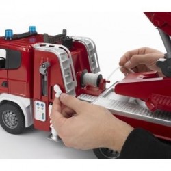 Bruder 03590 - Scania Camion Autoscala, con Pompa Acqua, Luci e Suoni
