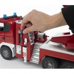 Bruder 03590 - Scania Camion Autoscala, con Pompa Acqua, Luci e Suoni