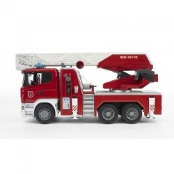Bruder 03590 - Scania Camion Autoscala, con Pompa Acqua, Luci e Suoni