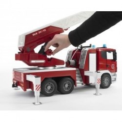 Bruder 03590 - Scania Camion Autoscala, con Pompa Acqua, Luci e Suoni