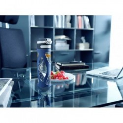 LEIFHEIT 03258 borraccia 600 ml Uso quotidiano, Fitness, Sport Nero, Blu, Trasparente Vetro, Polipropilene (PP), Silicone