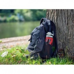 LEIFHEIT 03256 borraccia 600 ml Uso quotidiano, Fitness, Sport Nero, Rosso, Trasparente Vetro, Polipropilene (PP), Silicone