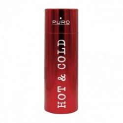 PURO Hot&Cold Glossy 500 ml Bicicletta, Uso quotidiano, Fitness, Sport Metallico, Rosso Acciaio inossidabile