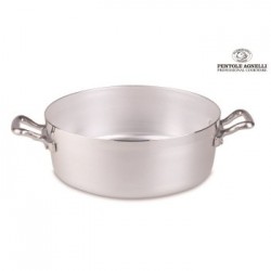 Pentole Agnelli 'Family Cooking Alluminio', Casseruola bassa 2 maniglie Ø 30 cm	