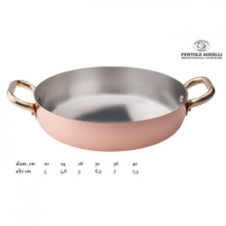 Pentole Agnelli 'Rame Liscio 2 mm', Tegame Ø 40 cm	