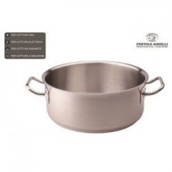 Pentole Agnelli 'Acciaio Inox', Casseruola bassa con 2 maniglie Ø 32 cm	