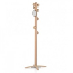 Foppapedretti Espansiva Lux - Piantana Appendiabiti Estendibile, 7 Pomoli, Barra Portabiti a Scomparsa, Naturale