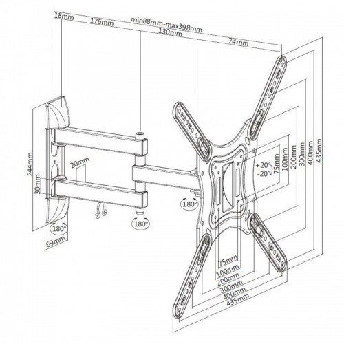nuovaVideosuono N26 Supporto TV a parete 139,7...