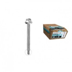 Viti autoperforanti per edilizia Testa esagonale con collare 6,3X035 mm Cromo lucido "Chromiting" Kovervit DX