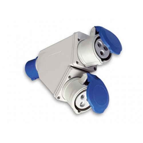 Adattatore industriale con spina CEE 2P+T 16A...