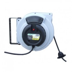 Prolunga avvolgicavo autorientrante 15 mt + 1,4 mt cavo alimentazione 3G1,5 H05VV-F Grigio 14952