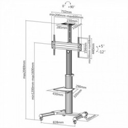 ROLINE 17031260 Supporto TV a parete 177,8 cm (70") Argento