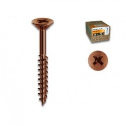 Viti per legno filetto parziale testa Svasata Piana Impronta Croce 4,0X050 mm Bronzata Panel-VIT -PF Scatola 500 pz