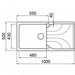 Elleci LGE48040 - Lavello ego 480, 100X50, 1VG, nero