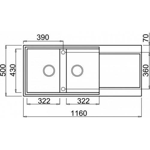 Elleci LGY50059 - Lavello easy 500, 116X50,...