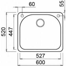 Elleci LGF18068BTP - Lavello fox 180, 60X52, 1V, bianco