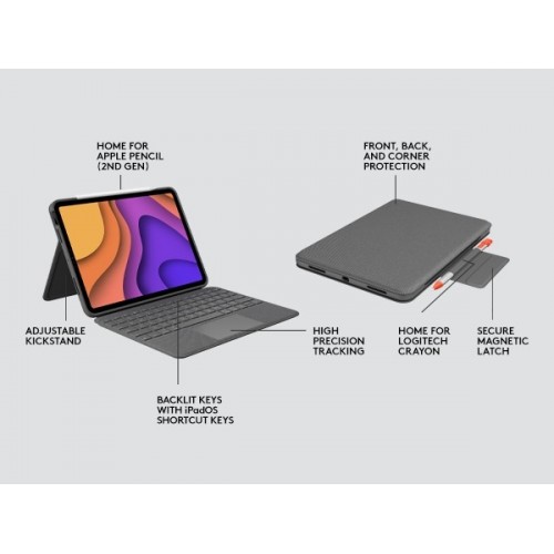 Logitech Folio Touch QWERTY Italiano Grigio...