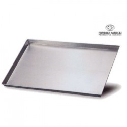 Pentole Agnelli 'Pasticceria & Pizza', Teglia rettangolare in lega alluminio 3030 con orlo, 50 x 35 cm