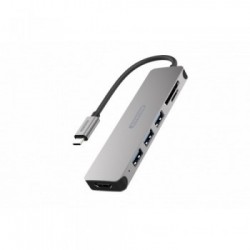 Sitecom CN-407 hub di interfaccia USB 3.2 Gen 1 (3.1 Gen 1) Type-C 5000 Mbit/s Alluminio, Nero