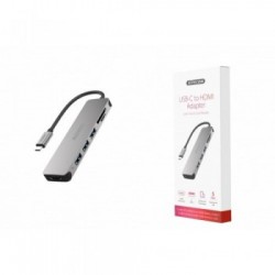 Sitecom CN-407 hub di interfaccia USB 3.2 Gen 1 (3.1 Gen 1) Type-C 5000 Mbit/s Alluminio, Nero