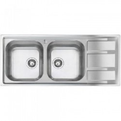 Foster 1972 060 - Lavello FM, 2 Vasche + Gocciolatoio, Sx, Inox, 116 cm