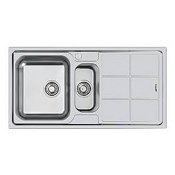 Foster 1353 060 - Lavello F300, 2 Vasche + Gocciolatoio, Inox Spazzolato, 970x500 mm