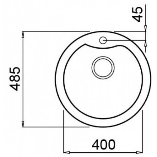 Elleci LGEROU43 - Lavello ego ROUND, 48.5, 1V,...