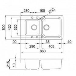 Elleci LGF43068 lavello Granitek