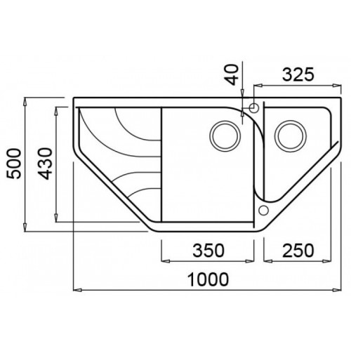 Elleci LGEESA40 - Lavello ego ESA, 100X50, 2VG,...