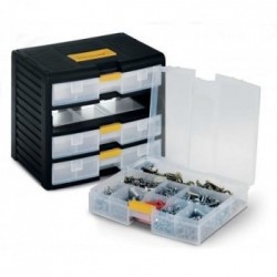 Terry 43002 organizzatore per cassetto di scrivania Plastica Nero, Traslucido, Giallo