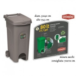 Urban Eco System Ã¨ il nuovo bidone carrellato da 80 lt con ruote e pedale ideale per lâutilizzo outdoor