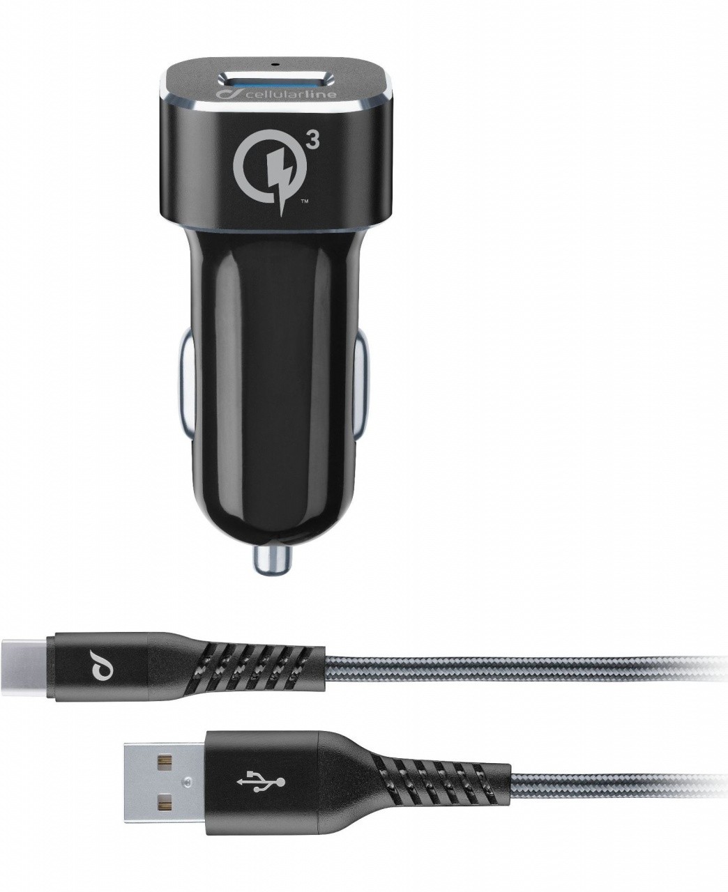 Cellularline EXTREME CAR CHARGER KIT 18W - TYPE-C HUAWEI, LG, ASUS, ... Cavo e caricabatte...