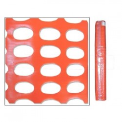 Rete per cantiere 1,8 x 50 mt Estrusa in HDPE a maglia ovoidale dotata di bordi e fascia cen CANTIERE ARANCIO MT. 1,80