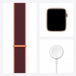 Apple Watch SE GPS + Cellular, 44mm in alluminio oro con cinturino Sport Loop Prugna