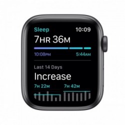 Apple Watch Nike SE GPS, 44mm in alluminio grigio siderale con cinturino Sport Nike Antracite/Nero