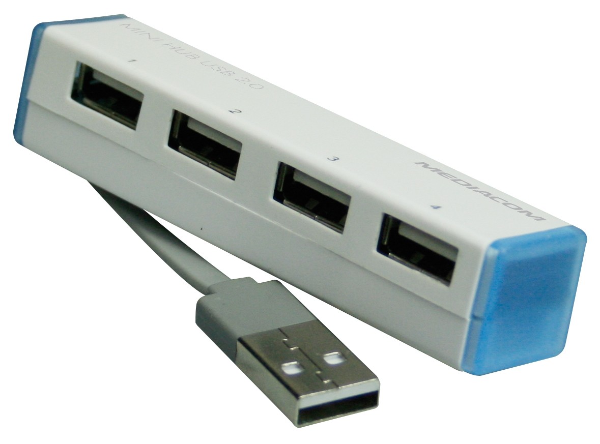 Mediacom M-HX25 hub di interfaccia USB 2.0 Bianco