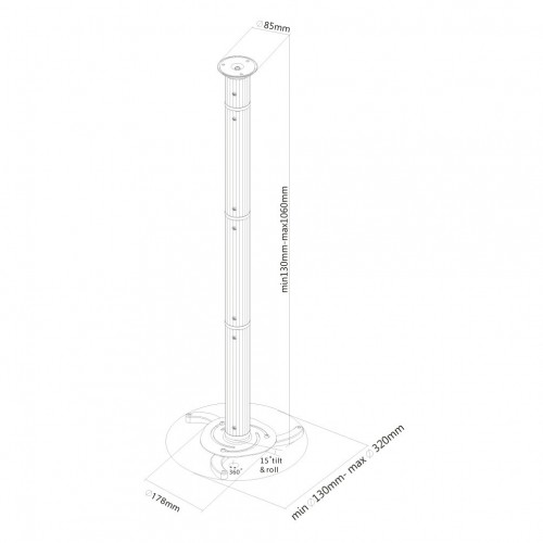 Newstar Supporto da soffitto per proiettori