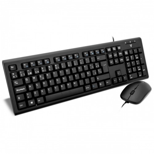 V7 Set tastiera e mouse con cavo USB e...