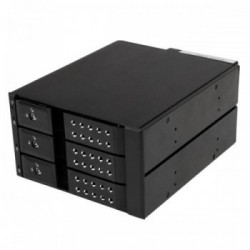 StarTech.com Scheda backplane per rack portatili hot-swap trayless in alluminio 3 alloggiamenti per SAS II/SATA III 3,5"- HDD 6