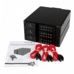 StarTech.com Scheda backplane per rack portatili hot-swap trayless in alluminio 3 alloggiamenti per SAS II/SATA III 3,5"- HDD 6