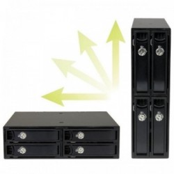 StarTech.com Backplane mobile per rack hot-swap 5,25" a 4 alloggiamenti HDD SATA/SAS da 2,5" - 6 Gbps