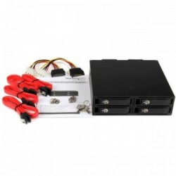 StarTech.com Backplane mobile per rack hot-swap 5,25" a 4 alloggiamenti HDD SATA/SAS da 2,5" - 6 Gbps